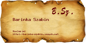 Barinka Szabin névjegykártya