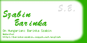 szabin barinka business card